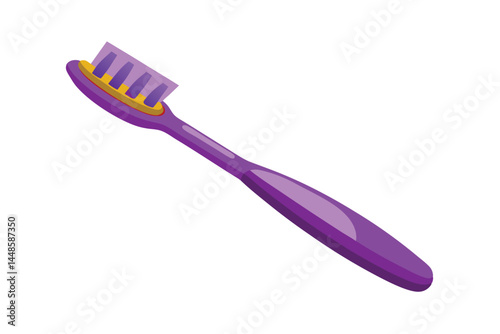Sleek Purple Toothbrush Isolated on White Background 