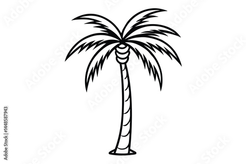 palm coconut tree icon vector art