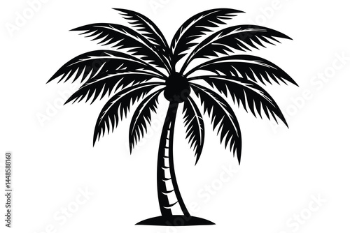 palm coconut tree icon vector art