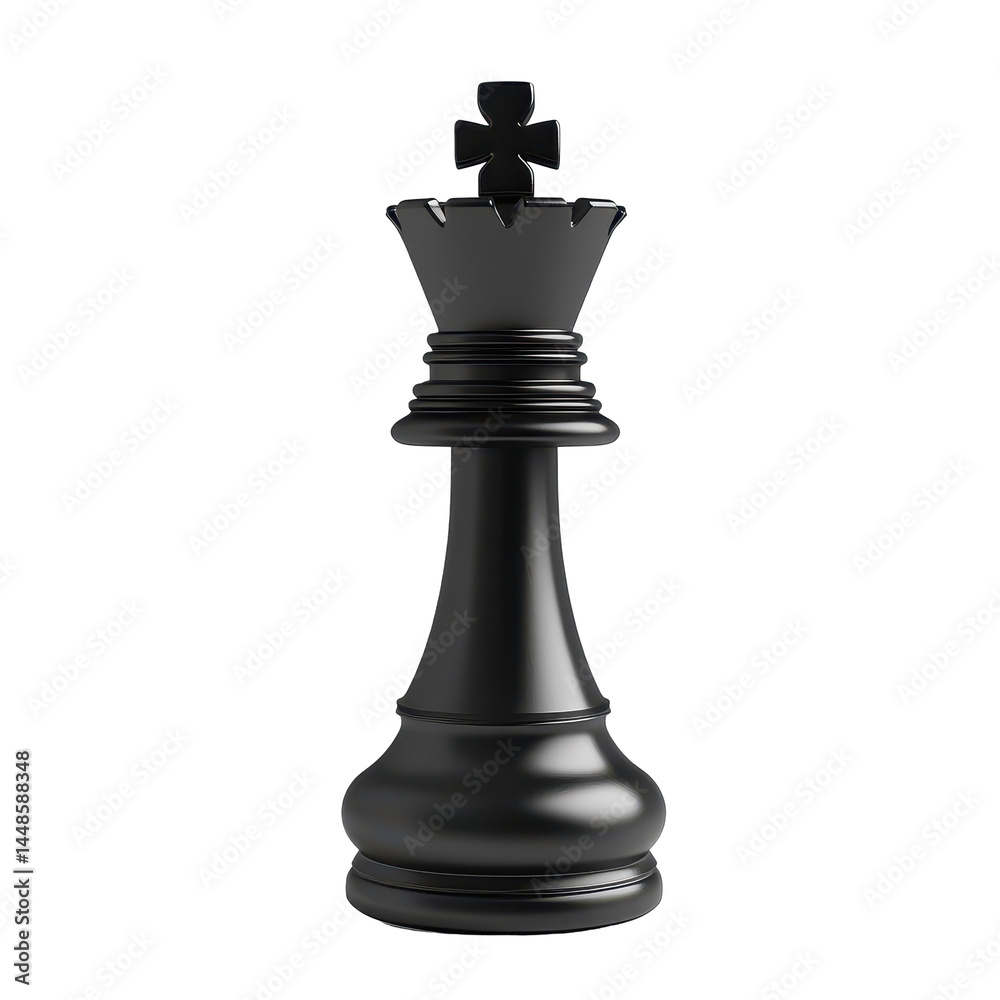 Isolated Black Chess King Piece Isolated Black Chess King Piece