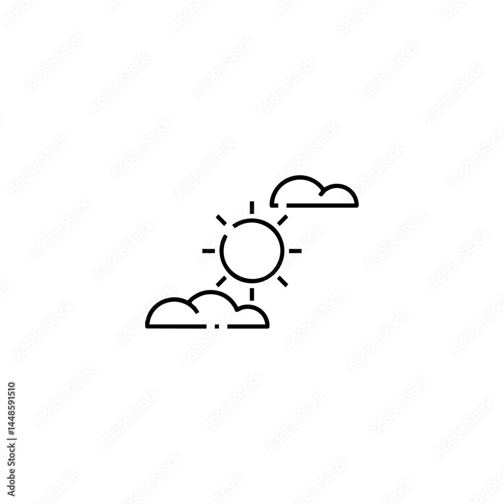 Naklejka premium Clear sky icon flat vector design