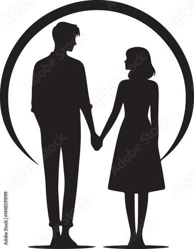 vector couples holding hands