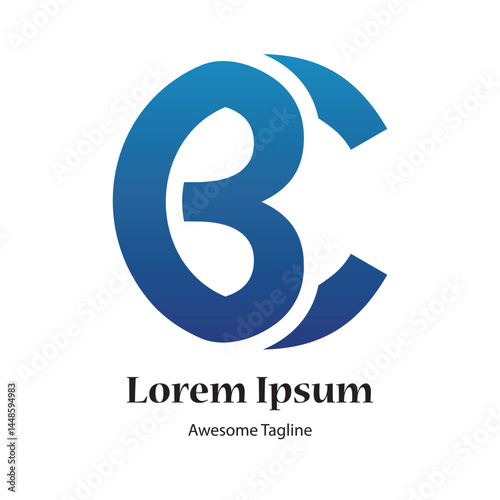 bc letter creative abstract logo design icon