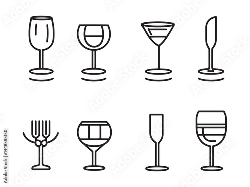 Elegant and Minimalistic Table Setting Line Art Design