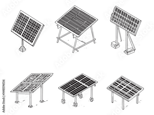 Clean Energy Concept with Solar Panels and Sun Rays