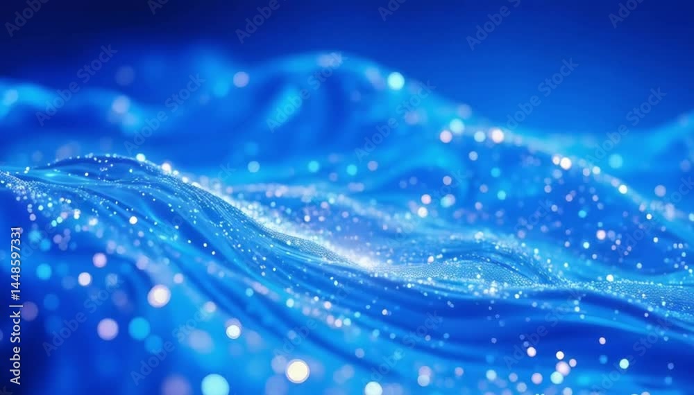 Abstract blue digital wave background with glowing particles Abstract blue digital wave background with glowing particles