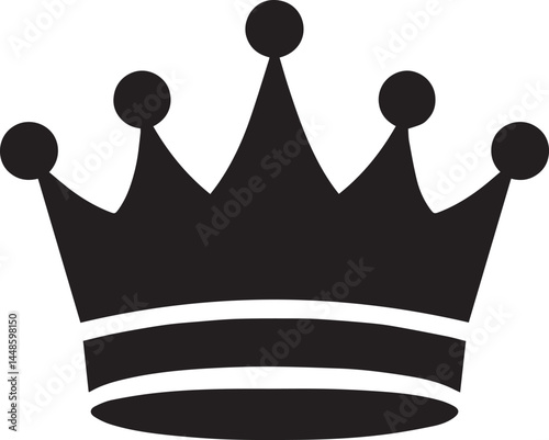 Set of black and golden crowns vector illustration symbolizing royalty, power, and luxury