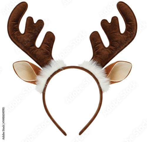 Reindeer Antler Headband on Black Background for Holiday Costume Accessory