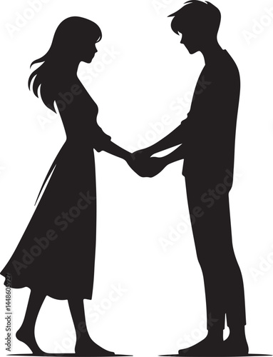 vector couples holding hands