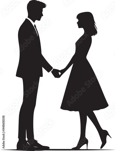 vector couples holding hands