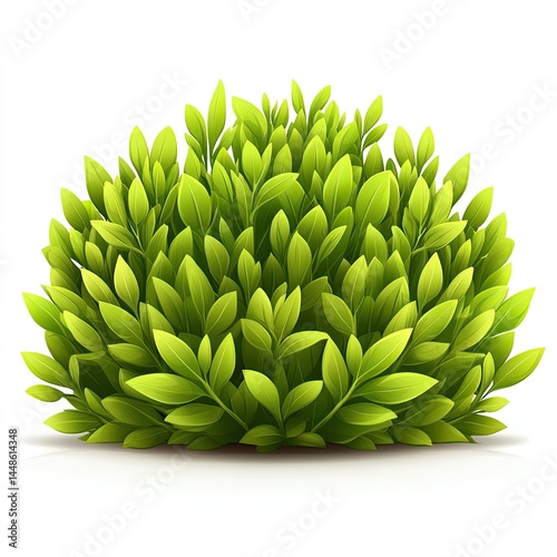 Vibrant Green Bush Illustration Lush Foliage Detailed Rendering of a  Compact Shrub Ideal for Landscaping Designs and Botanical Illustrations