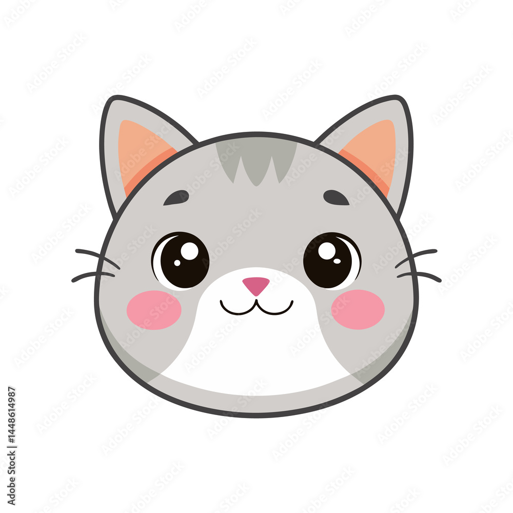 Kawaii Cat Face Vector Kawaii Cat Face Vector