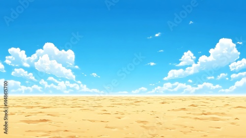 Vast, sunny desert landscape under a clear sky.