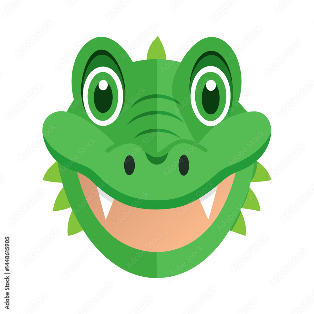 Fototapeta premium Crocodile Face Playful Vector