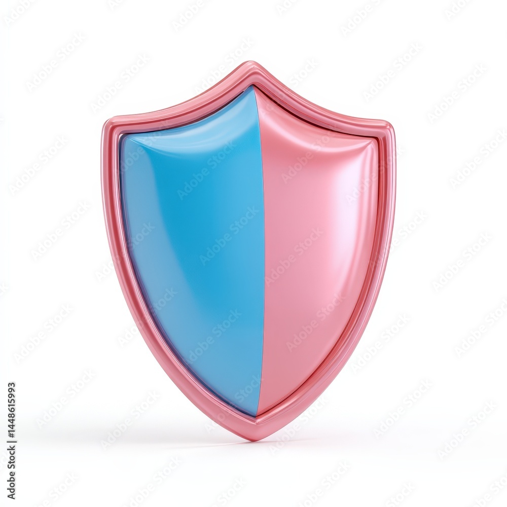 Shiny Pink and Blue Shield Icon Representing Security and Protection A 3D Rendered Graphic for Website or App Design Shiny Pink and Blue Shield Icon Representing Security and Protection A 3D Rendered Graphic for Website or App Design