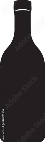 Wine bottle silhouette vector, Wine bottle icon