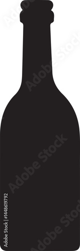 Wine bottle silhouette vector, Wine bottle icon