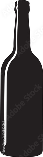 Wine bottle silhouette vector, Wine bottle icon