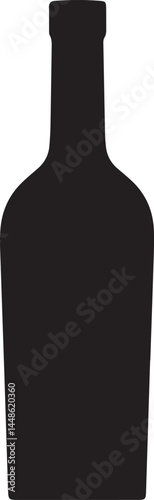 Wine bottle silhouette vector, Wine bottle icon