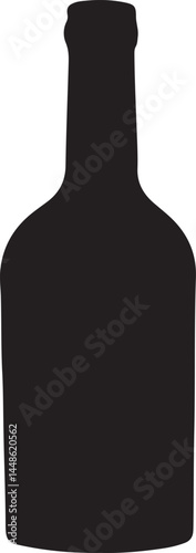 Wine bottle silhouette vector, Wine bottle icon