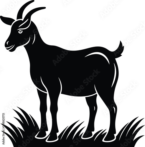 Grazing Goat Silhouette