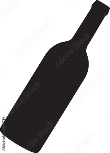 Wine bottle silhouette vector, Wine bottle icon