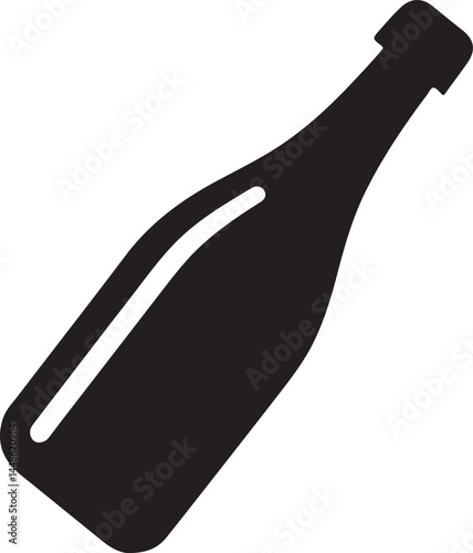 Wine bottle silhouette vector, Wine bottle icon