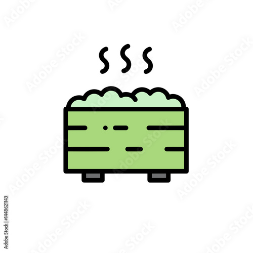 Steam Room Spa Detox Icon in Flat Design  