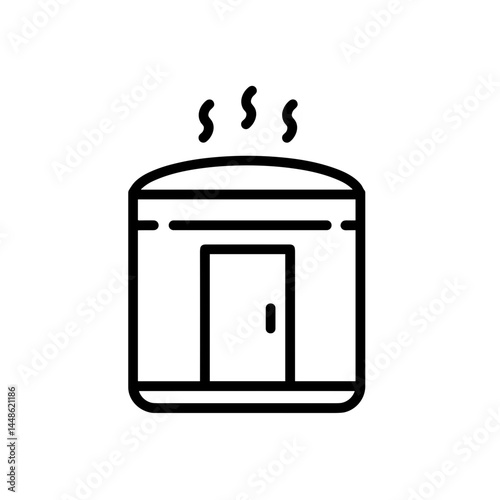 Spa Detox: Steam Room Icon in Minimalist Style  
