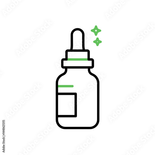 Essential Oil Bottle for Mental Detox: Minimalist Line Art  