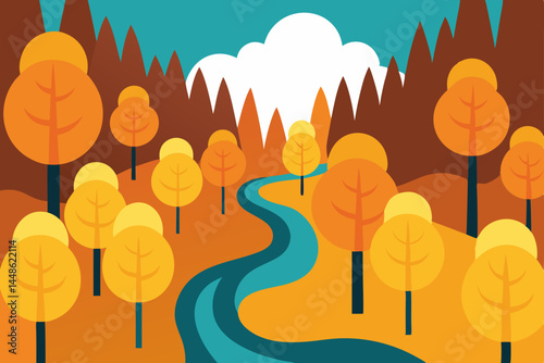 autumn landscape with trees