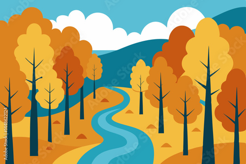 landscape with trees