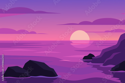 sunset on the sea