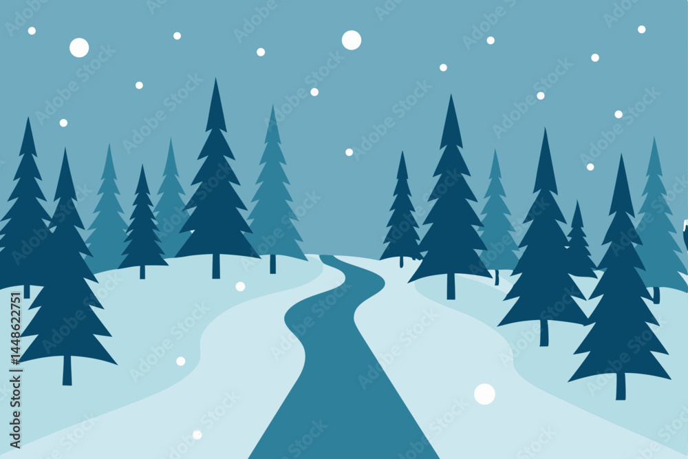 Fototapeta premium winter landscape with trees