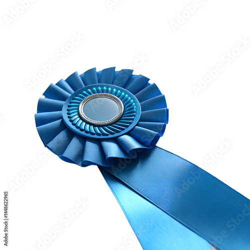 blue ribbon award on white background