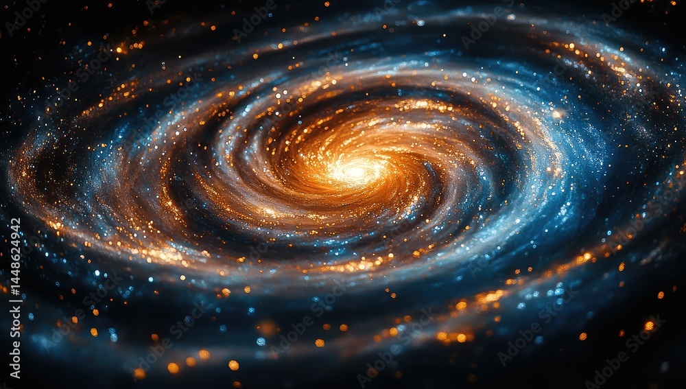 Spiral Galaxy with Cosmic Swirl. Spiral Galaxy with Cosmic Swirl.