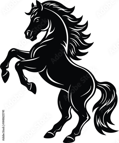 Silhouette Pony Rearing