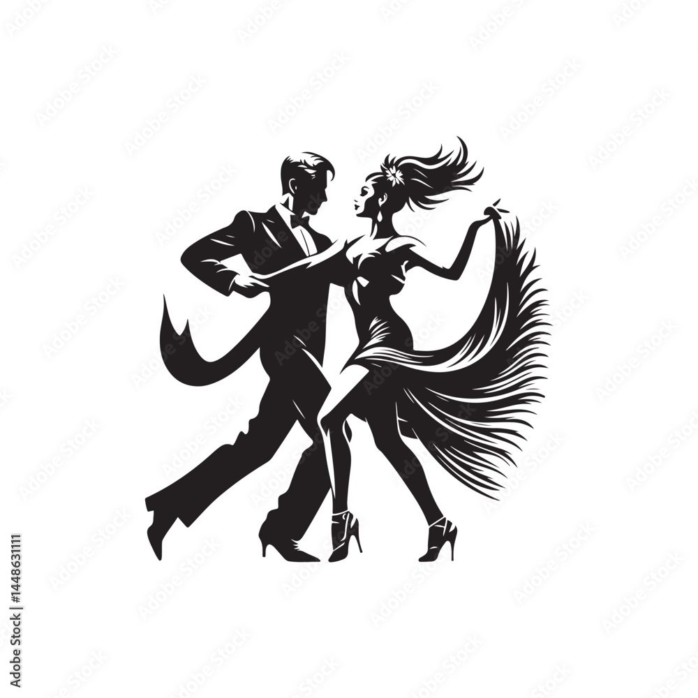 Fototapeta premium Latin Dancers Vector (4).eps
