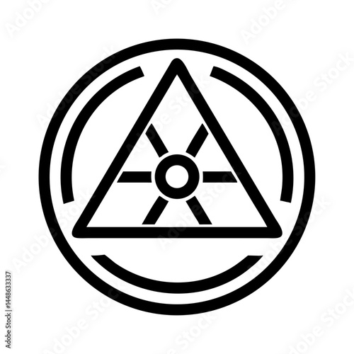 Radiation hazard symbol, radioactive materials safety sign, vector illustration, risk notification