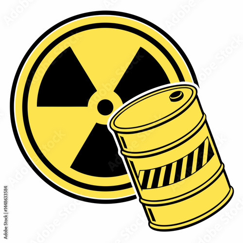 Nuclear waste symbol, radioactive materials sign, vector illustration, safety alert