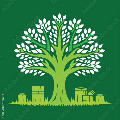 droing flower tree mandala design