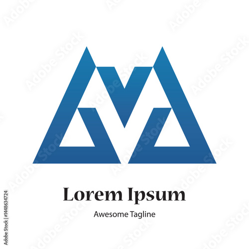 mv or bvd letter creative logo design icon