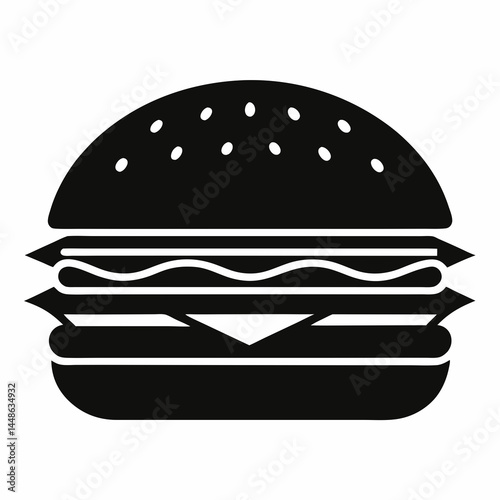 Hamburger Vector Food Illustration for Fast Food and Gourmet Cuisine