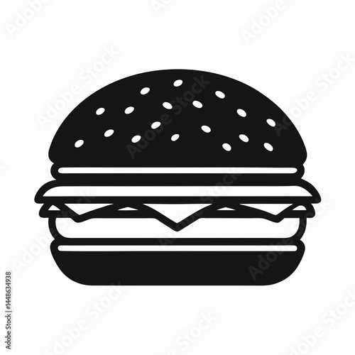 Hamburger Vector Food Illustration for Fast Food and Gourmet Cuisine