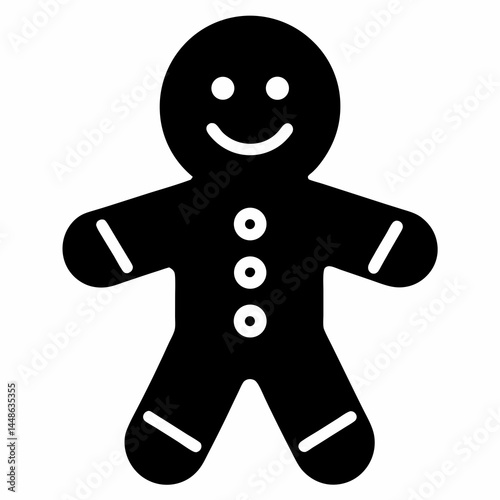 Gingerbread Man Cookie Vector Illustration for Baking and Holiday