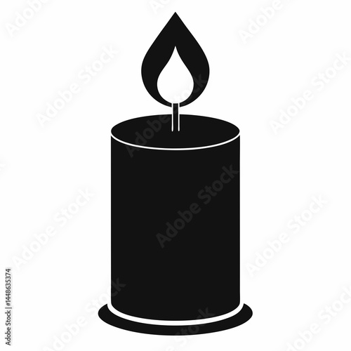 Candle with Flame Vector Illustration for Light and Ambience
