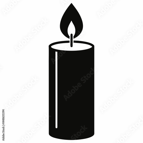 Candle with Flame Vector Illustration for Ambience and Decoration