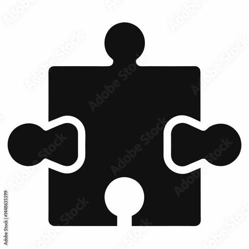 Puzzle Piece with Circular Connector for Problem Solving and Unity