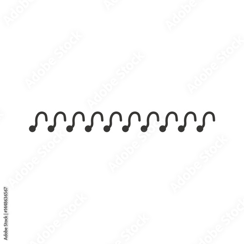 Metal binders. Notebook and calendar clips. Spiral and rings bonding stationery Vector notebook illustration.