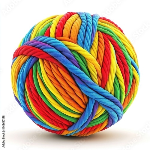 Wallpaper Mural Vibrant Rainbow Yarn Ball: A Colorful Textile Sphere of Artistic Craftsmanship Torontodigital.ca